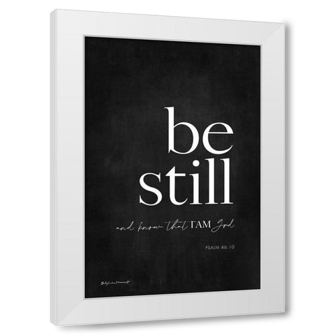 Be Still White Modern Wood Framed Art Print by Marrott, Stephanie