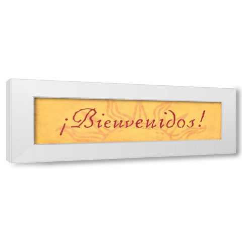 Bienvenidos White Modern Wood Framed Art Print by Marrott, Stephanie
