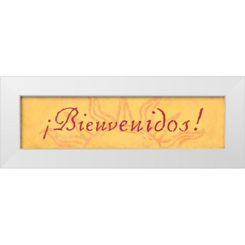 Bienvenidos White Modern Wood Framed Art Print by Marrott, Stephanie