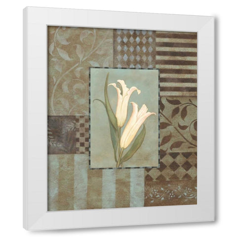 Aqua Calla Lily White Modern Wood Framed Art Print by Marrott, Stephanie