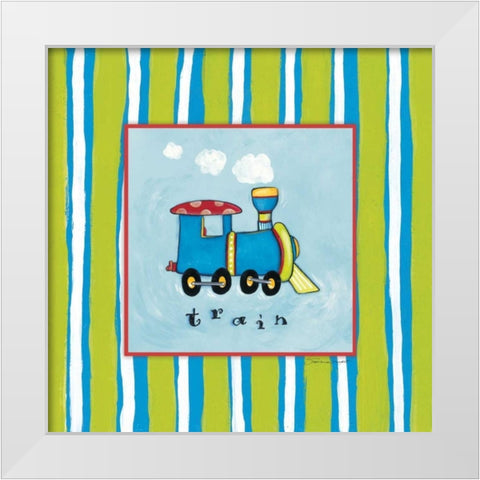 Train White Modern Wood Framed Art Print by Marrott, Stephanie