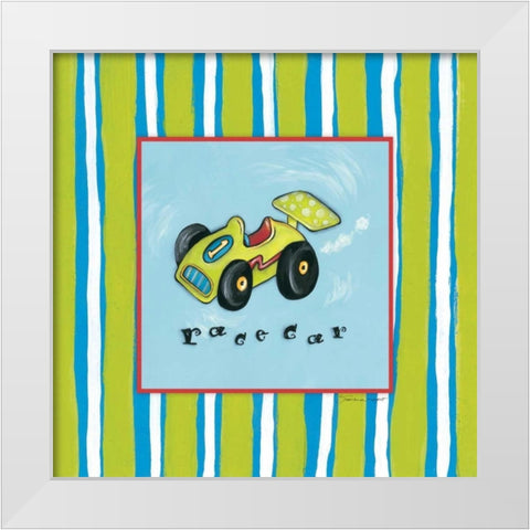 Race Car I White Modern Wood Framed Art Print by Marrott, Stephanie