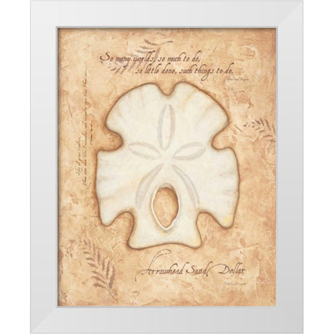 Arrowhead Sand Dollar White Modern Wood Framed Art Print by Marrott, Stephanie