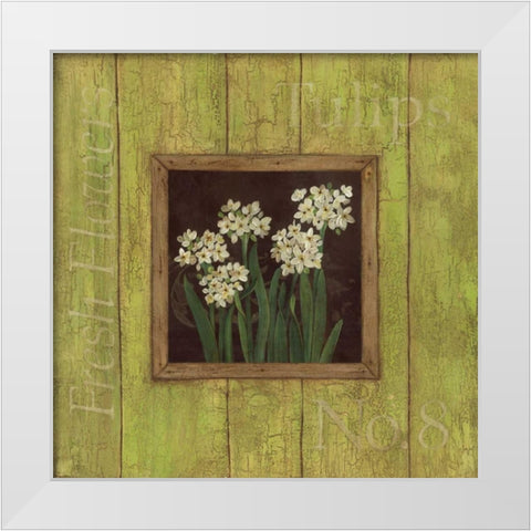 Paper Whites White Modern Wood Framed Art Print by Marrott, Stephanie