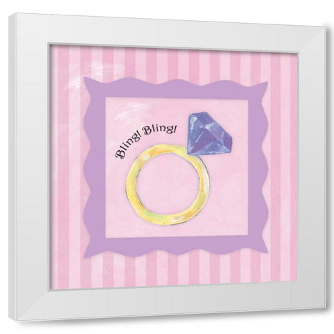 Bling! Bling! White Modern Wood Framed Art Print by Marrott, Stephanie