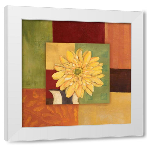 Yellow Daisy White Modern Wood Framed Art Print by Marrott, Stephanie