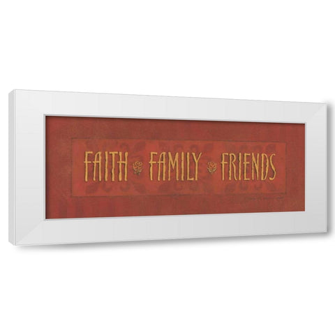 Faith Family Friends White Modern Wood Framed Art Print by Marrott, Stephanie