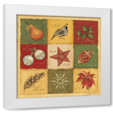 Christmas 9 Patch White Modern Wood Framed Art Print by Marrott, Stephanie