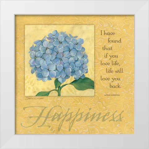 Happiness-Hydrangea White Modern Wood Framed Art Print by Marrott, Stephanie