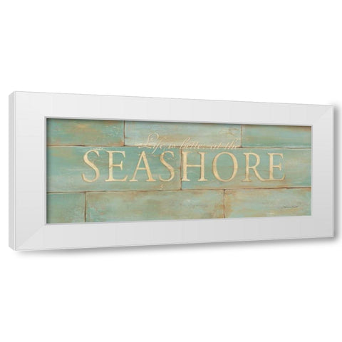 Life is Better at the Beach White Modern Wood Framed Art Print by Marrott, Stephanie