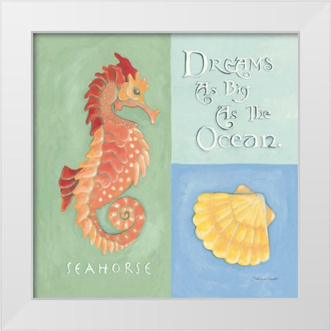 Dreams as Big as the Ocean White Modern Wood Framed Art Print by Marrott, Stephanie