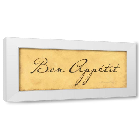 Bon Appetit White Modern Wood Framed Art Print by Marrott, Stephanie