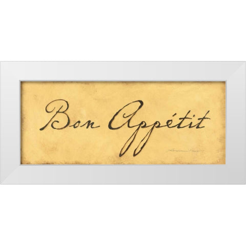 Bon Appetit White Modern Wood Framed Art Print by Marrott, Stephanie