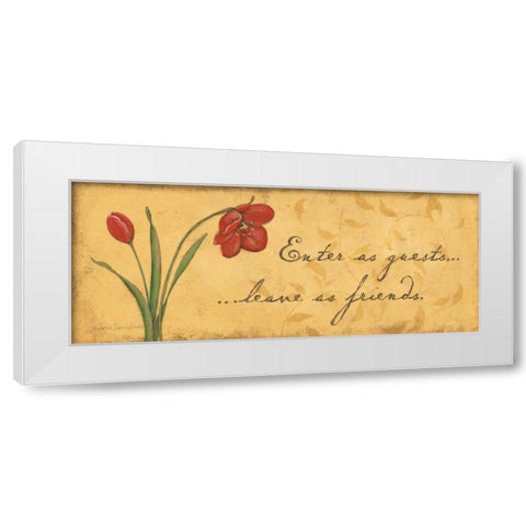 Enter as Guests White Modern Wood Framed Art Print by Marrott, Stephanie