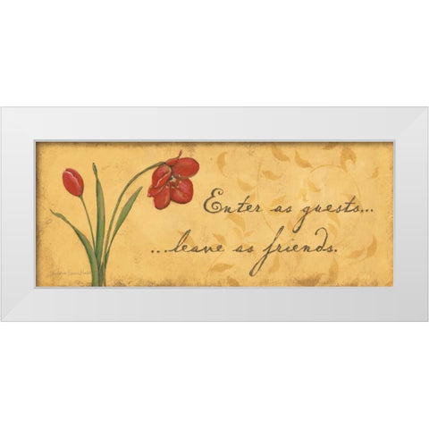 Enter as Guests White Modern Wood Framed Art Print by Marrott, Stephanie
