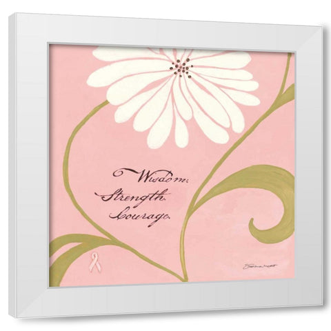 Wisdom Strength Courage White Modern Wood Framed Art Print by Marrott, Stephanie
