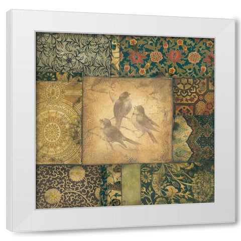 Avian Tapestry I White Modern Wood Framed Art Print by Marrott, Stephanie