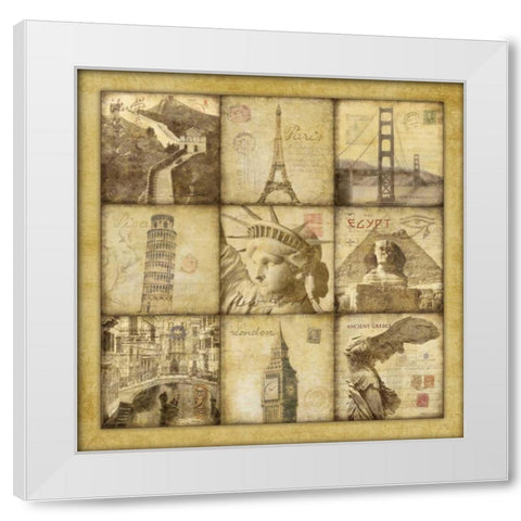 Travel White Modern Wood Framed Art Print by Marrott, Stephanie