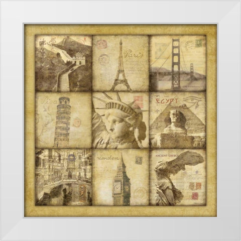 Travel White Modern Wood Framed Art Print by Marrott, Stephanie