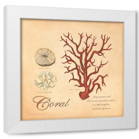 Coral White Modern Wood Framed Art Print by Marrott, Stephanie