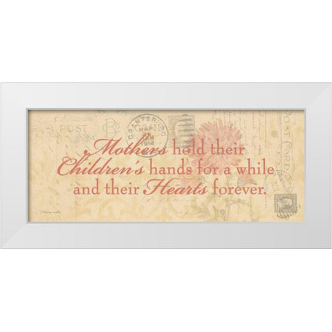 Mothers Hold White Modern Wood Framed Art Print by Marrott, Stephanie