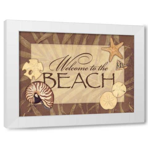 Beach White Modern Wood Framed Art Print by Marrott, Stephanie