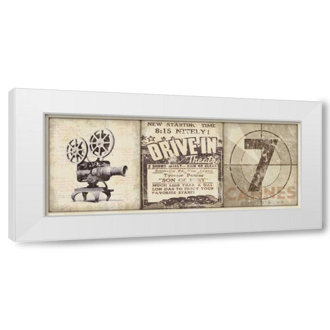 Drive-In White Modern Wood Framed Art Print by Marrott, Stephanie