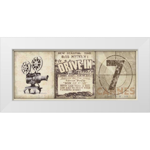 Drive-In White Modern Wood Framed Art Print by Marrott, Stephanie