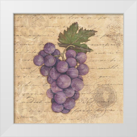Grapes I White Modern Wood Framed Art Print by Marrott, Stephanie