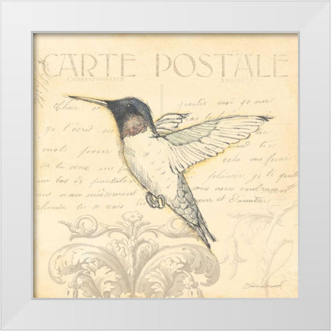 Bird III White Modern Wood Framed Art Print by Marrott, Stephanie