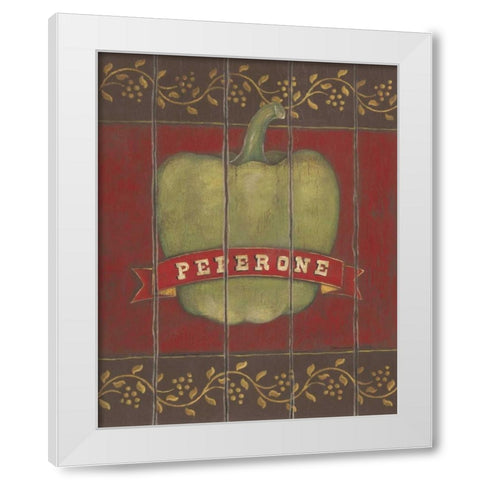 Peperone White Modern Wood Framed Art Print by Marrott, Stephanie