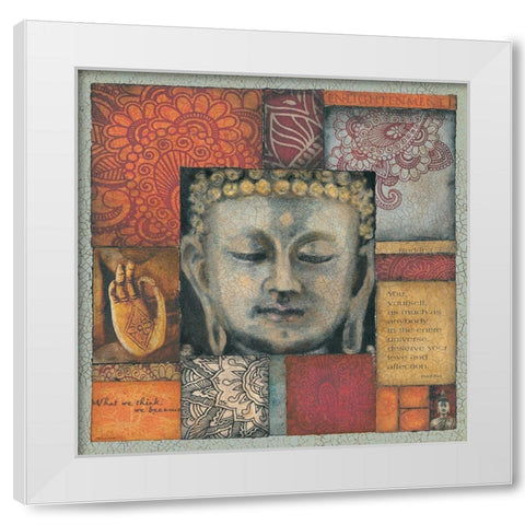 Buddha Tapestry II White Modern Wood Framed Art Print by Marrott, Stephanie