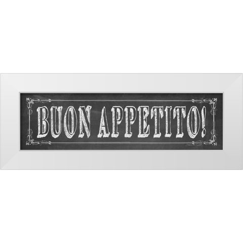 Buon Appetito White Modern Wood Framed Art Print by Marrott, Stephanie
