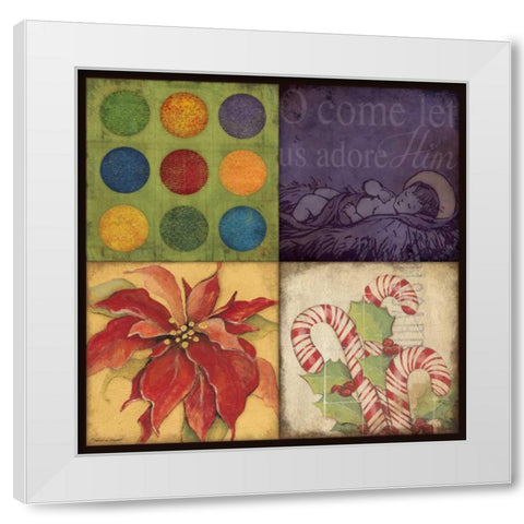 Holiday Patch I White Modern Wood Framed Art Print by Marrott, Stephanie
