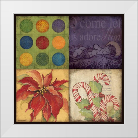 Holiday Patch I White Modern Wood Framed Art Print by Marrott, Stephanie