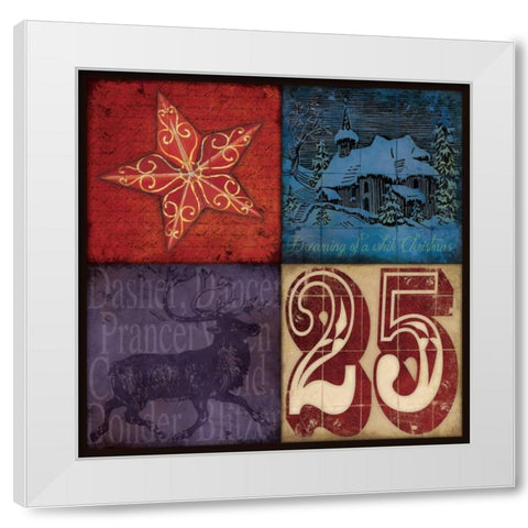 Holiday Patch II White Modern Wood Framed Art Print by Marrott, Stephanie