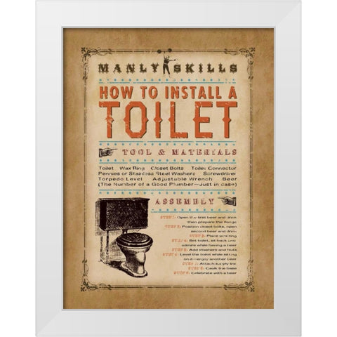 Manly Skills I White Modern Wood Framed Art Print by Marrott, Stephanie