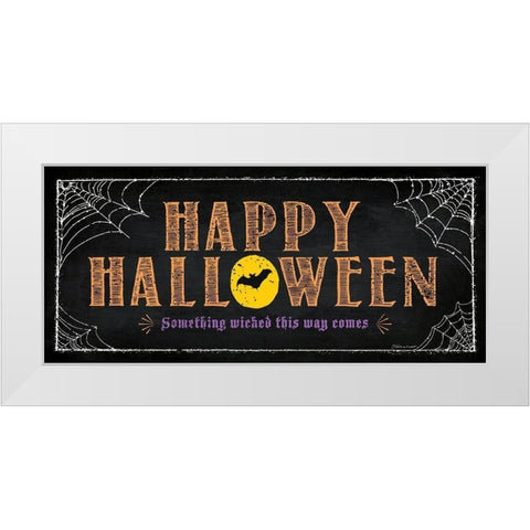 Happy Halloween White Modern Wood Framed Art Print by Marrott, Stephanie
