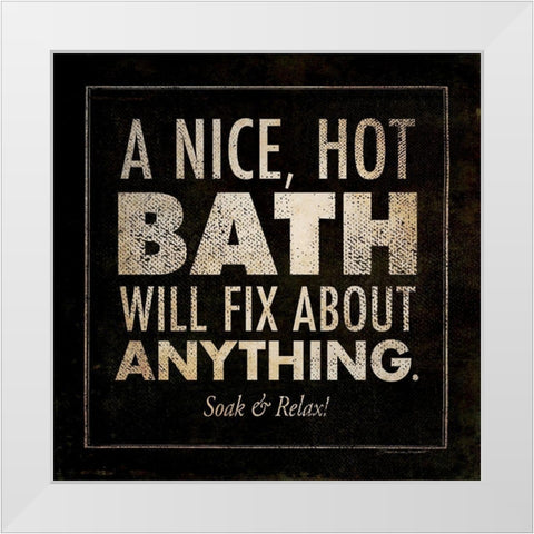 Hot Bath White Modern Wood Framed Art Print by Marrott, Stephanie
