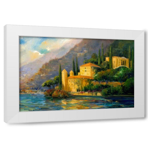 Lake Villa White Modern Wood Framed Art Print by Stevens, Allayn