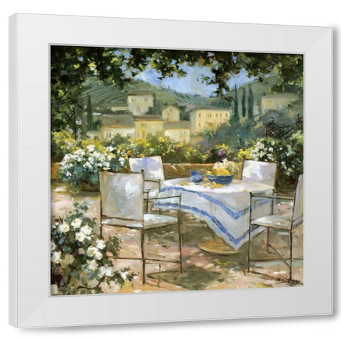 Tuscany Terrace White Modern Wood Framed Art Print by Stevens, Allayn