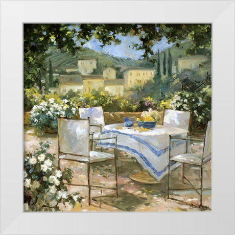 Tuscany Terrace White Modern Wood Framed Art Print by Stevens, Allayn