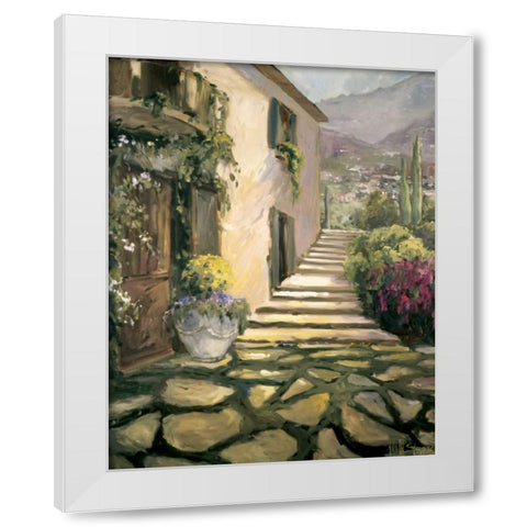 Sunlit Villa II White Modern Wood Framed Art Print by Stevens, Allayn