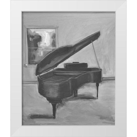 Piano -1 BW White Modern Wood Framed Art Print by Stevens, Allayn