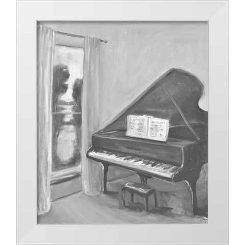 Piano -2 BW White Modern Wood Framed Art Print by Stevens, Allayn