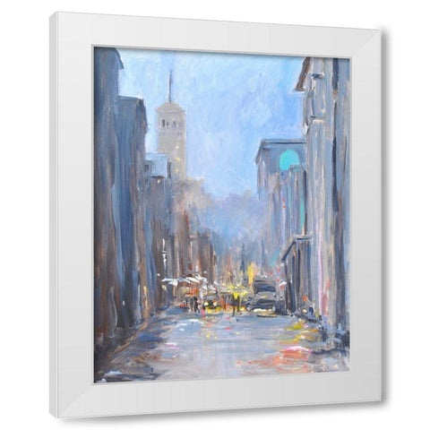 City View White Modern Wood Framed Art Print by Stevens, Allayn