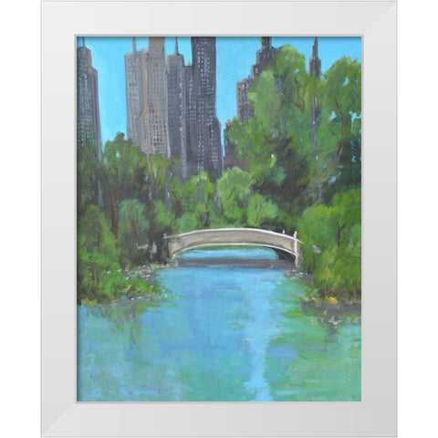 City Park White Modern Wood Framed Art Print by Stevens, Allayn