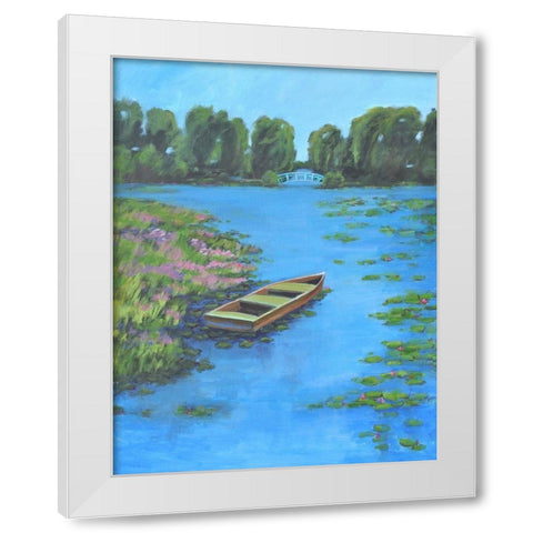 Boat Pond White Modern Wood Framed Art Print by Stevens, Allayn