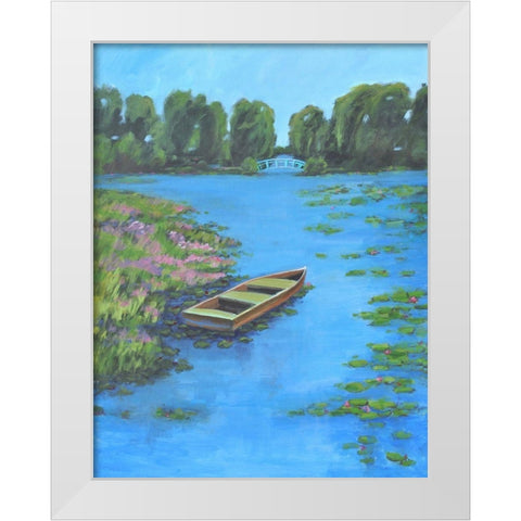 Boat Pond White Modern Wood Framed Art Print by Stevens, Allayn