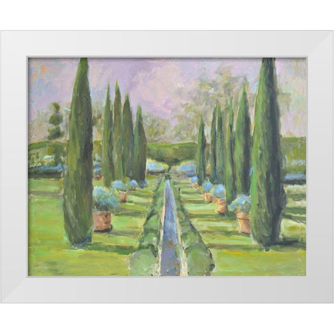 Garden Path -3 White Modern Wood Framed Art Print by Stevens, Allayn